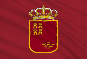 Flag of Murcia, Spain.